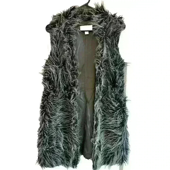 Michael Kors Womens XS Faux Raccoon Fur Vest Designer - Picture 1 of 7